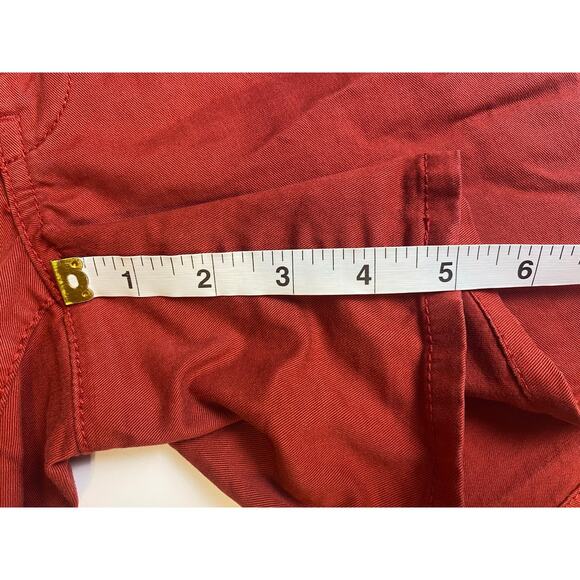 American Eagle Red Midi Stretch Cotton Blend Shorts Women's Size 4 - Picture 8 of 8